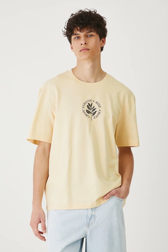 Medicine t-shirt bawełniany nadruk beżowy RS25.TSMB30
