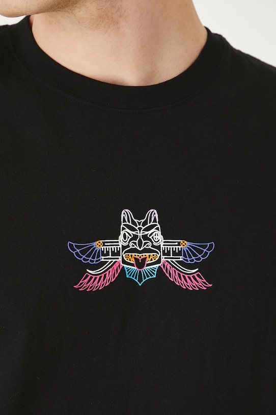 T-shirt bawełniany męski z nadrukiem kolor czarny RS25.TSMC15 czarny