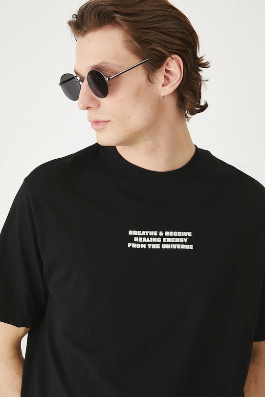 Bombažna kratka majica Medicine Okrogel črna RS25.TSMC17