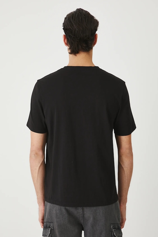 Odzież T-shirt bawełniany męski z nadrukiem RS25.TSMC18 czarny