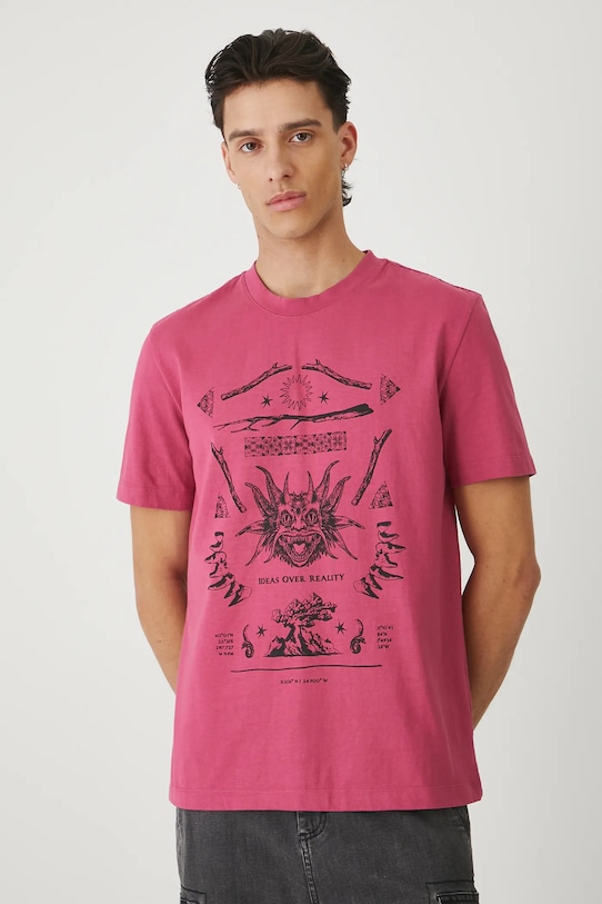 Medicine t-shirt bawełniany nadruk różowy RS25.TSMC22