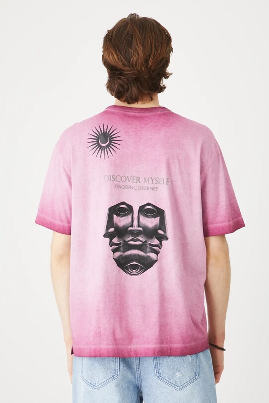 T-shirt bawełniany męski Tattoo Art by Michał Kidacki RS25.TSMC56 różowy
