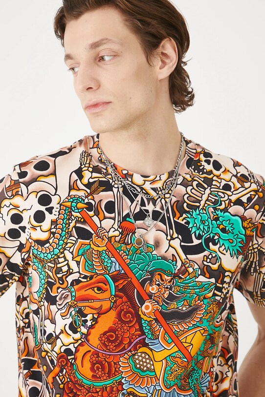 T-shirt bawełniany męski z elastanem Tattoo Art by Boren Huang – Horiren 彫壬 RS25.TSMC59 multicolor