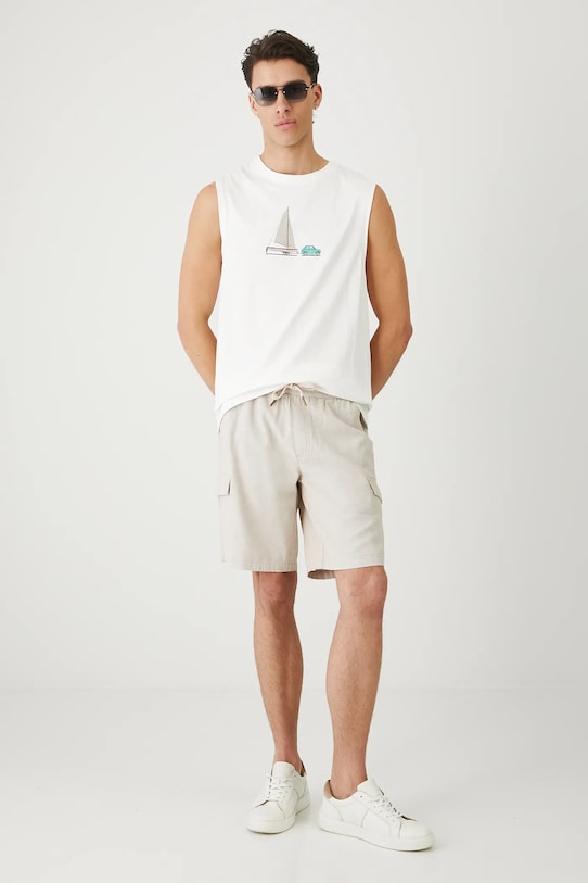 Medicine tricou din bumbac print alb RS25.TTMB12