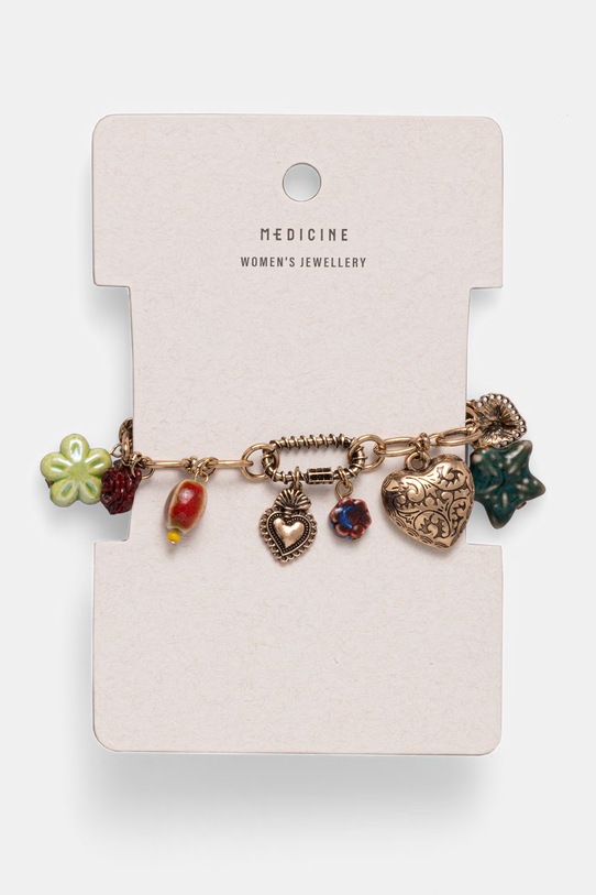 Náramok s ozdobnými príveskami zlatá RS26-ABD300