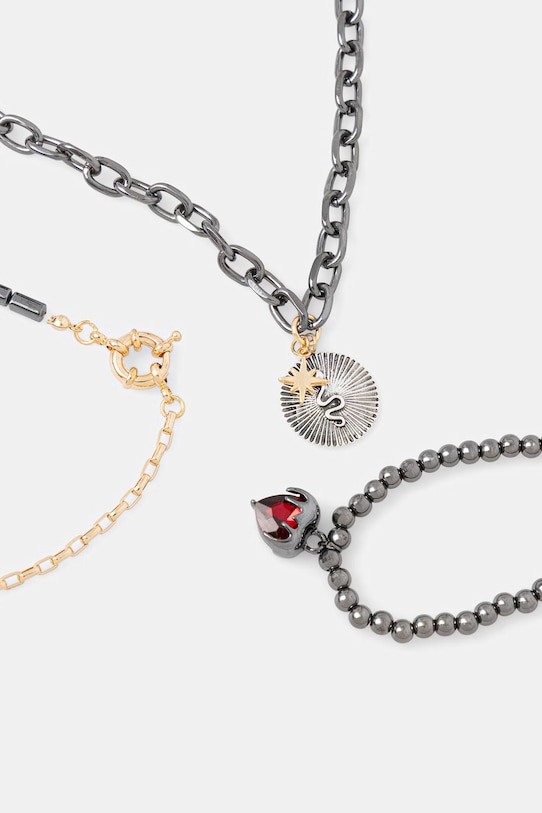 Naszyjniki damskie z kamieniem naturalnym (3-pack) RS26-ASD202 czarny RS26