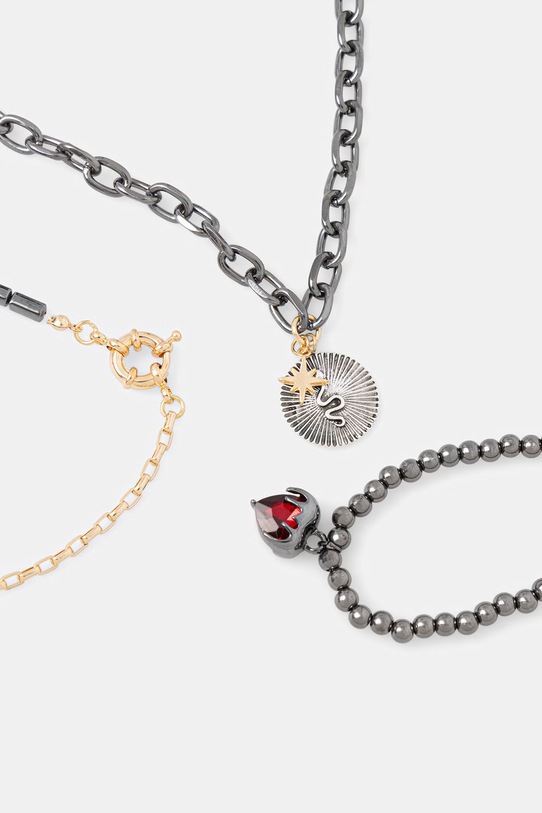 Naszyjniki damskie z kamieniem naturalnym (3-pack) RS26-ASD202 czarny RS26