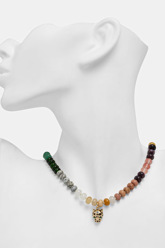 Medicine Γυναικείο κολιέ με κρεμαστό φυσικής πέτρας αβεντουρίνης πολύχρωμο RS26-ASD500