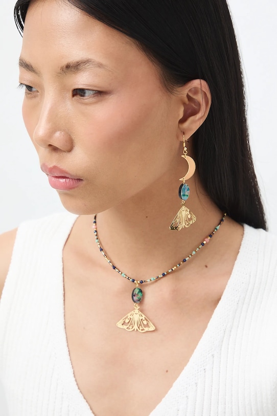 Naszyjnik z zawieszką damski z muszlą multicolor RS26-ASD502