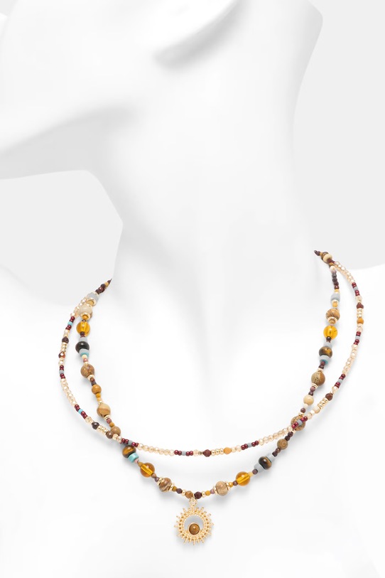 Akcesoria Komplet naszyjników damski z kamieniami naturalnymi 2-pack RS26-ASD700 multicolor