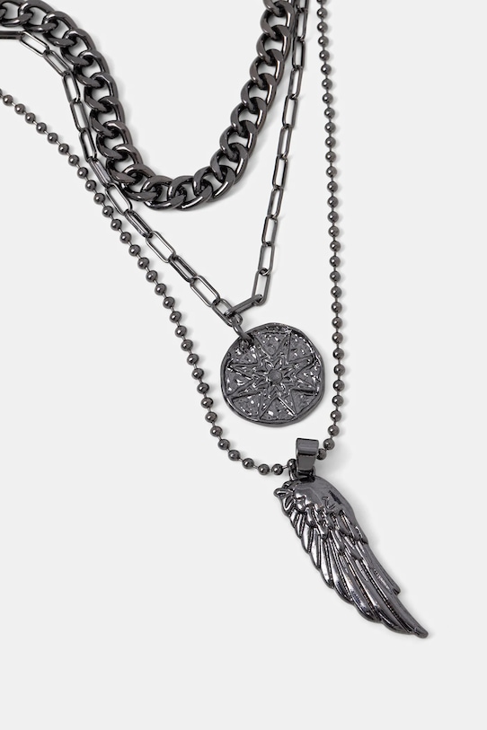 Akcesoria Naszyjnik męski z ozdobnymi zawieszkami RS26-ASM400 czarny