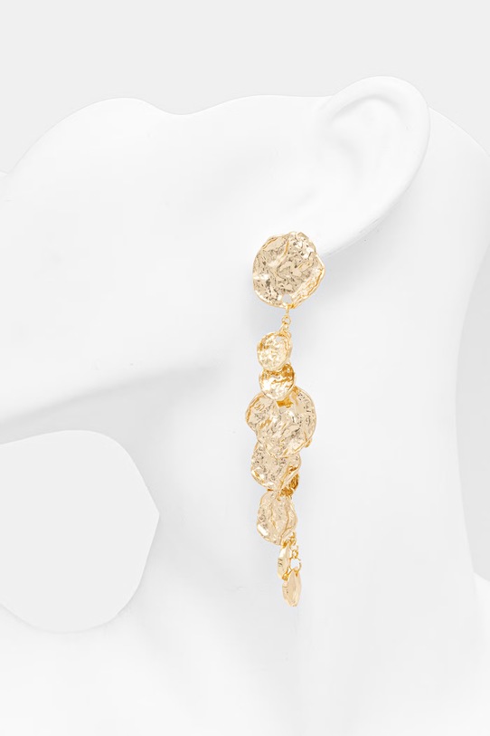 Kolczyki damskie z ozdobnymi zawieszkami złoty RS26-AUD305