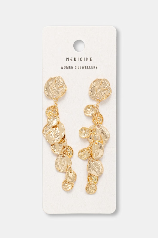 Kolczyki damskie z ozdobnymi zawieszkami RS26-AUD305 złoty