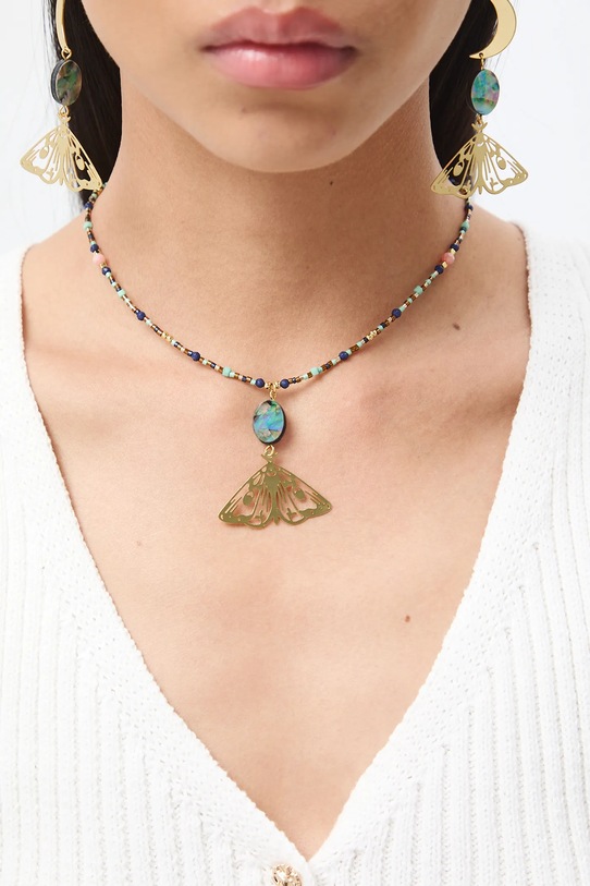 Medicine kolczyki damskie z muszlą złoty RS26-AUD502