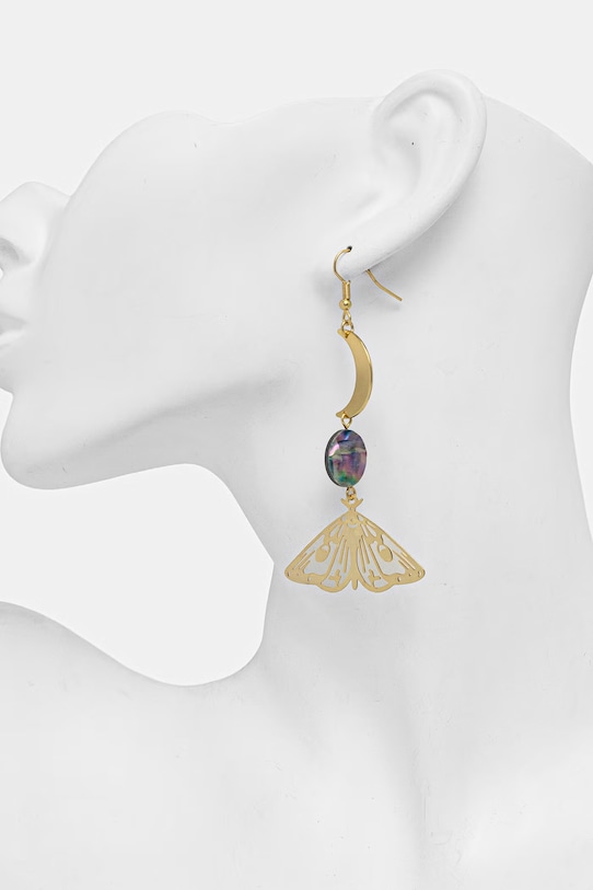 Medicine kolczyki damskie z muszlą złoty RS26-AUD502