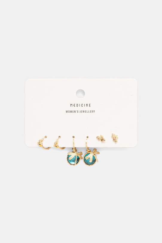 Komplet kolczyków damski 3-pack złoty RS26-AUD702