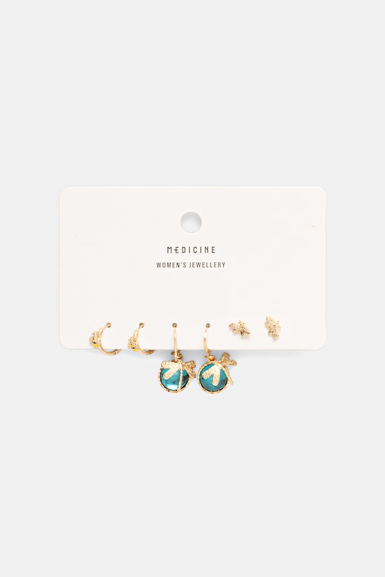 Komplet kolczyków damski 3-pack złoty RS26-AUD702