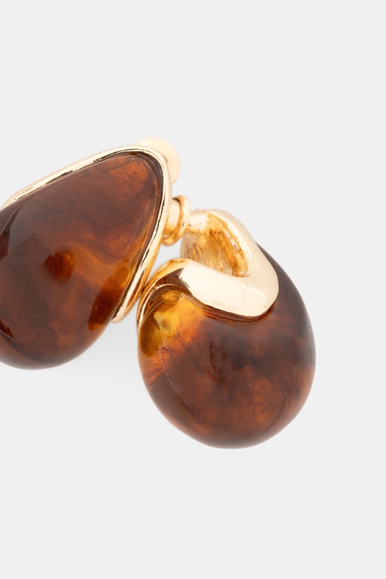 Kolczyki damskie z żywicą syntetyczną RS26-AUD904 brązowy RS26