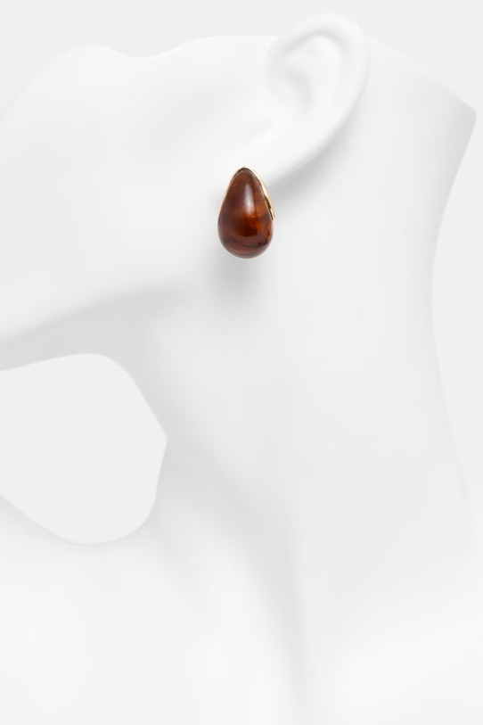 Akcesoria Kolczyki damskie z żywicą syntetyczną RS26-AUD904 brązowy