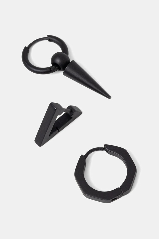 Kolczyki męskie ze stali nierdzewnej (3-pack) RS26-AUM400 czarny RS26