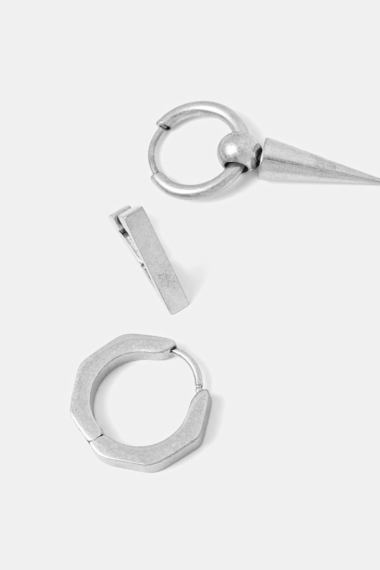 Kolczyki męskie ze stali nierdzewnej (3-pack) RS26-AUM400 srebrny RS26