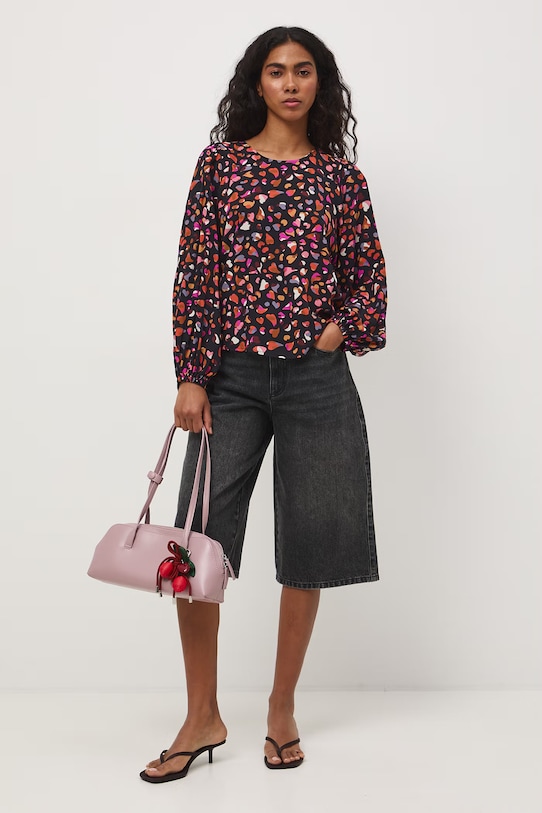 Medicine bluzka damska z wiskozy czarny RS26-BDD051