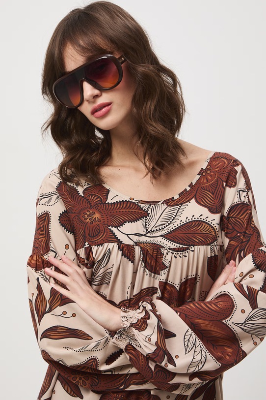 Medicine bluzka damska z wiskozy beżowy RS26-BDD070