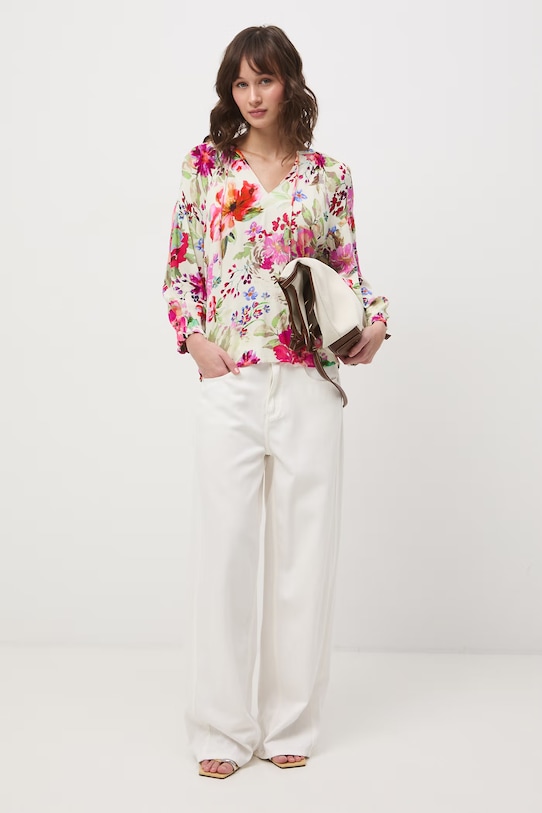 Medicine bluzka damska z wiskozy RS26-BDD071 beżowy RS26