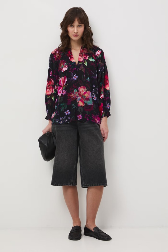 Medicine bluzka damska z wiskozy RS26-BDD071 czarny RS26