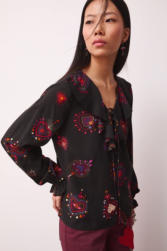 Bluzka damska z kolekcji Valentine’s Day casual czarny RS26-BDD281