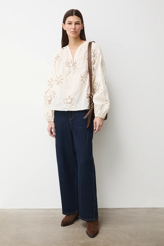 Medicine bluzka bawełniana RS26-BDD302 beżowy RS26