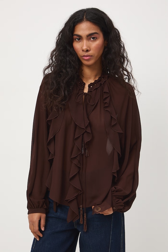 Medicine bluzka damska RS26-BDD501 brązowy RS26