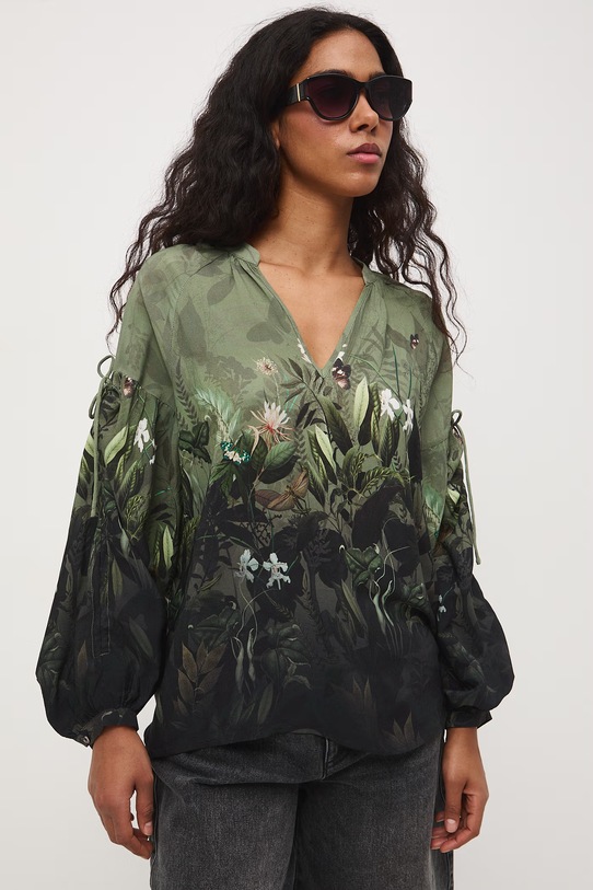 Medicine bluzka damska z wiskozy zielony RS26-BDD504