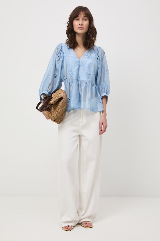 Medicine bluzka damska z lyocellem RS26-BDD701 niebieski RS26