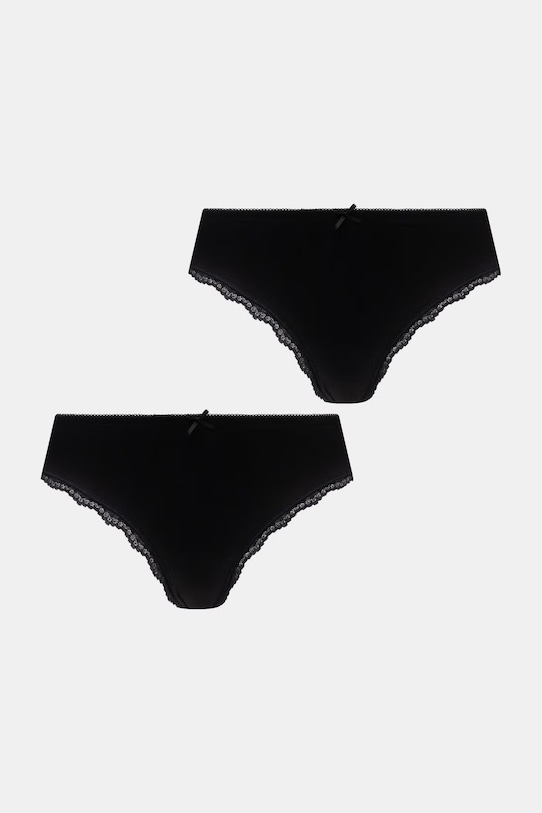 Medicine figi damskie bawełniane z elastanem 2-pack czarny RS26-BID050