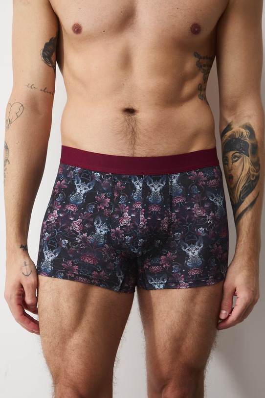 Bavlněné boxerky pánské s elastanem a vzorem (2-pack) RS26-BIM102