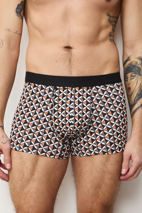 Bavlněné boxerky pánské s elastanem a vzorem (2-pack) RS26-BIM103