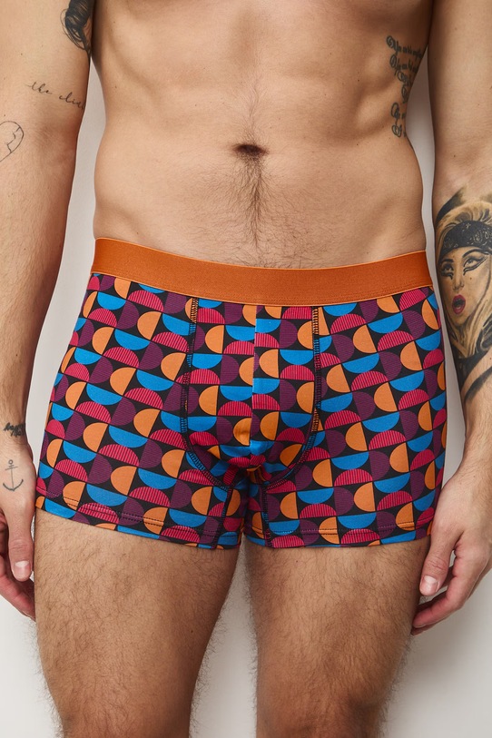 Bavlněné boxerky pánské s elastanem a vzorem (2-pack) RS26-BIM103