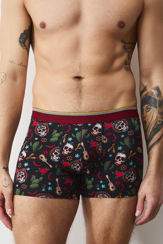 Bokserki bawełniane męskie z elastanem wzorzyste (2-pack) RS26-BIM400