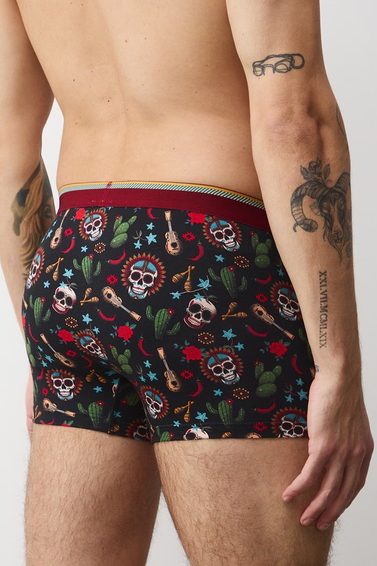 Bokserki bawełniane męskie z elastanem wzorzyste (2-pack) RS26-BIM400