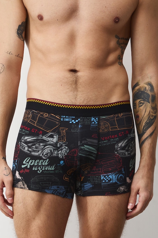 Bokserki bawełniane męskie z elastanem wzorzyste (2-pack) RS26-BIM401