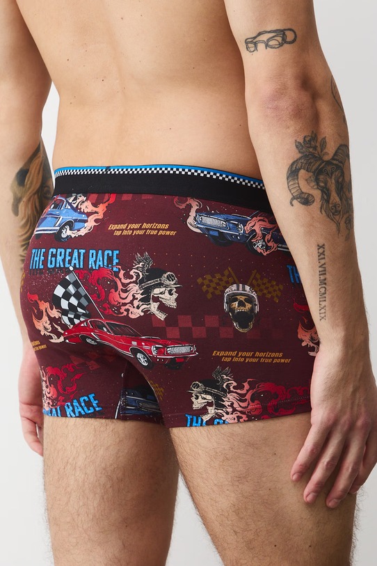 Bokserki bawełniane męskie z elastanem wzorzyste (2-pack) RS26-BIM401