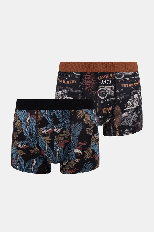 Bavlnené boxerky vzorované s elastanom (2-pack) RS26-BIM402 viacfarebná RS26