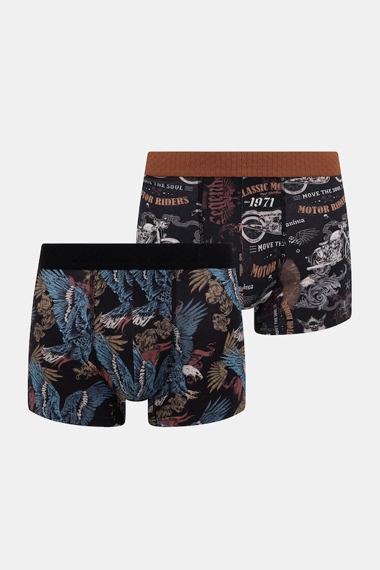 Bavlnené boxerky vzorované s elastanom (2-pack) RS26-BIM402 viacfarebná RS26