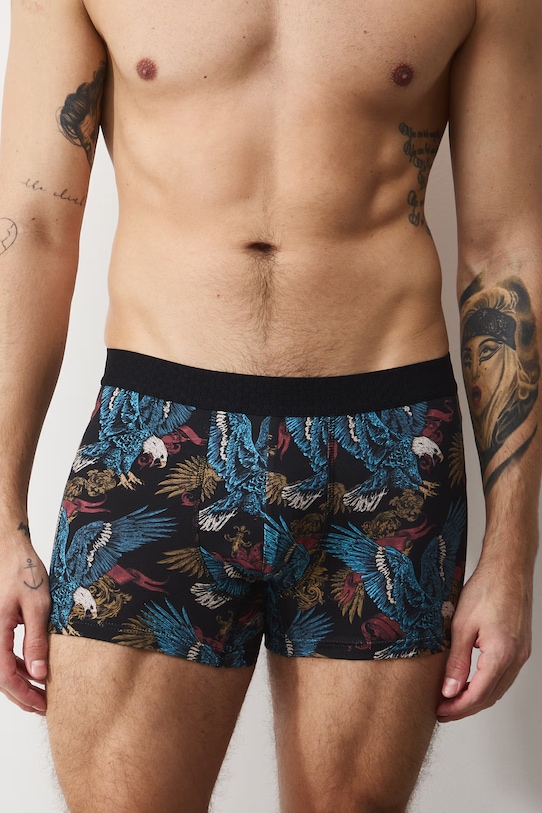 Bavlnené boxerky vzorované s elastanom (2-pack) RS26-BIM402