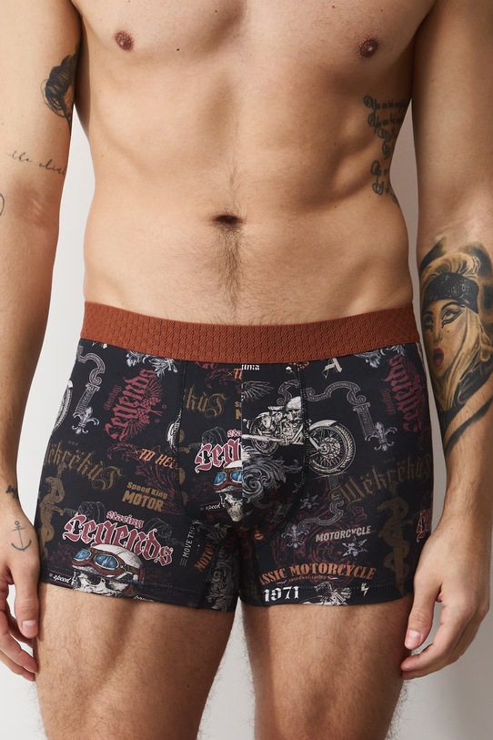 Bavlnené boxerky vzorované s elastanom (2-pack) RS26-BIM402