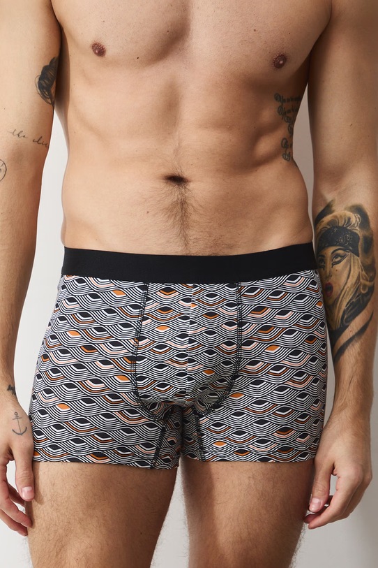 Bavlnené boxerky vzorované s elastanom (2-pack) RS26-BIM403