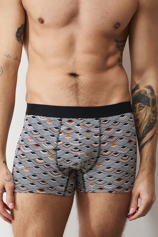 Bavlnené boxerky vzorované s elastanom (2-pack) RS26-BIM403