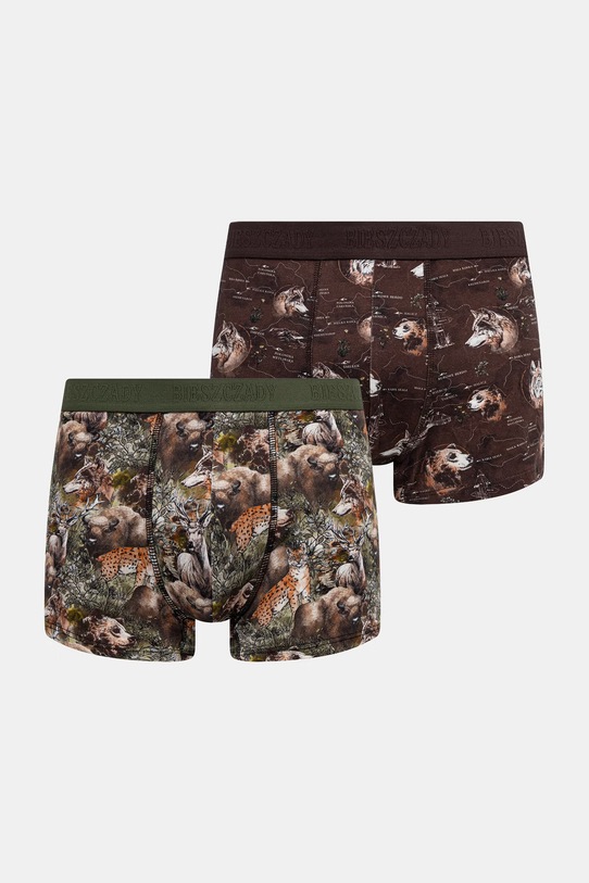 Bokserki męskie bawełniane z elastanem 2-pack z kolekcji Bieszczadzki PN x Medicine RS26-BIM850 multicolor RS26