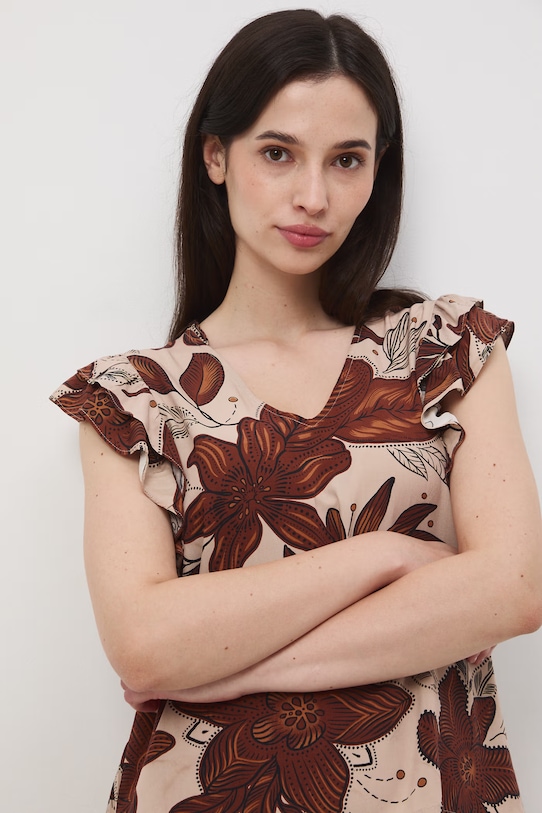 Medicine bluzka damska z wiskozy beżowy RS26-BKD071